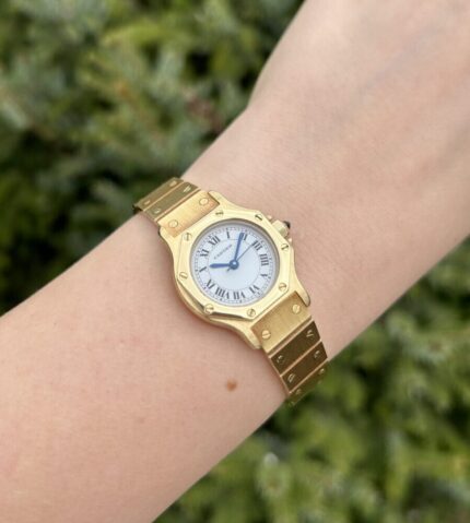 Ceas de dama original Cartier din aur de 18k