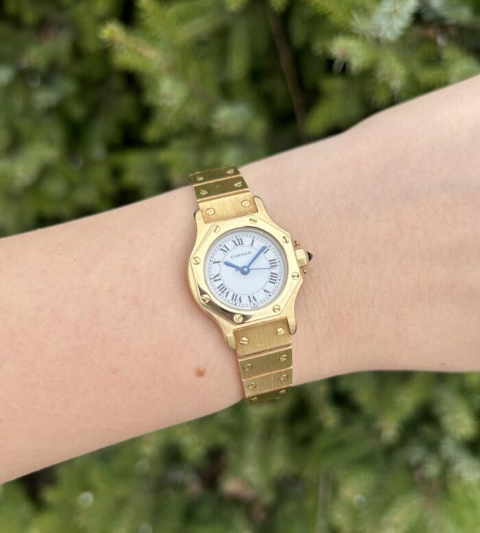 Ceas de dama original Cartier din aur de 18k