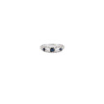 Inel din aur alb de 14k cu safire si diamante naturale