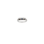 Inel din aur alb de 14k cu safire si diamante naturale
