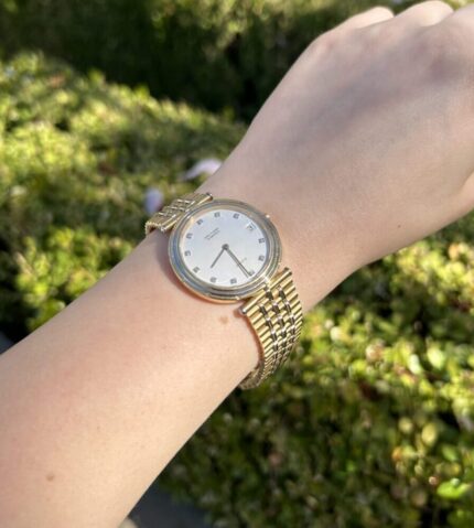 Ceas original Van Cleef & Arpels din aur alb si galben de 18k cu diamante naturale
