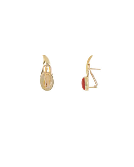 Cercei vintage din aur de 18k cu coral natural mediteranean