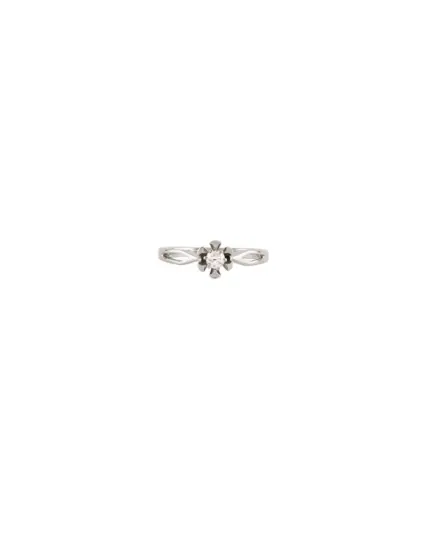 Inel din aur alb de 14k cu diamant natural