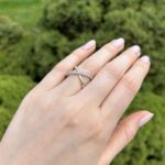 Inel din aur alb si galben de 14k si cubic zirconia