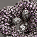 Set din aur alb de 18k cu safire si diamante naturale