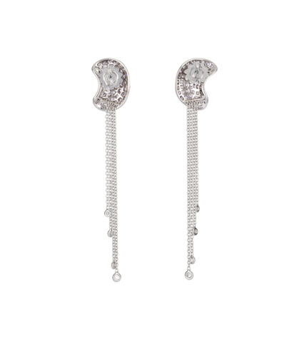 Set din aur alb de 18k cu safire si diamante naturale