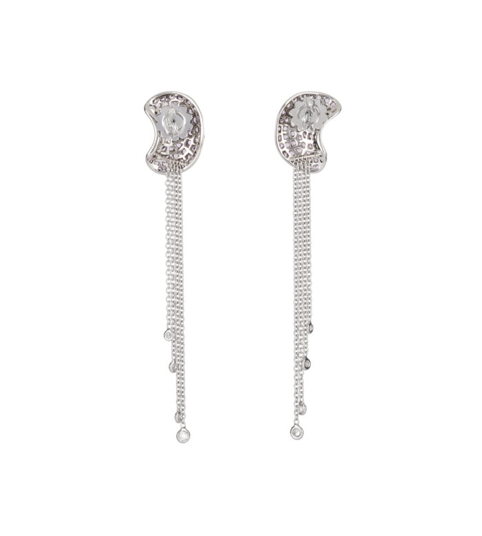 Set din aur alb de 18k cu safire si diamante naturale