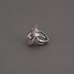 Set din aur alb de 18k cu safire si diamante naturale