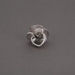 Set din aur alb de 18k cu safire si diamante naturale