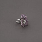Set din aur alb de 18k cu safire si diamante naturale