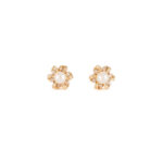 Cercei din aur de 14k cu perle si diamante naturale