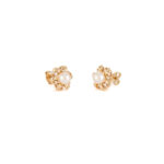 Cercei din aur de 14k cu perle si diamante naturale