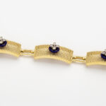Bratara din aur de 18k cu email albastru cobalt si diamante naturale