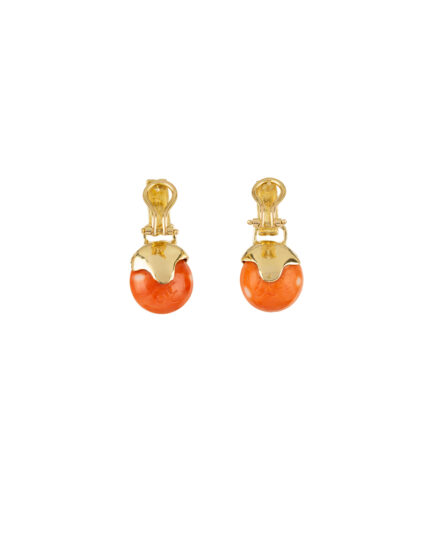 Cercei 2 in 1 din aur de 18k si coral natural