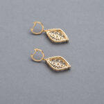 Cercei lungi din aur de 14k cu diamante naturale