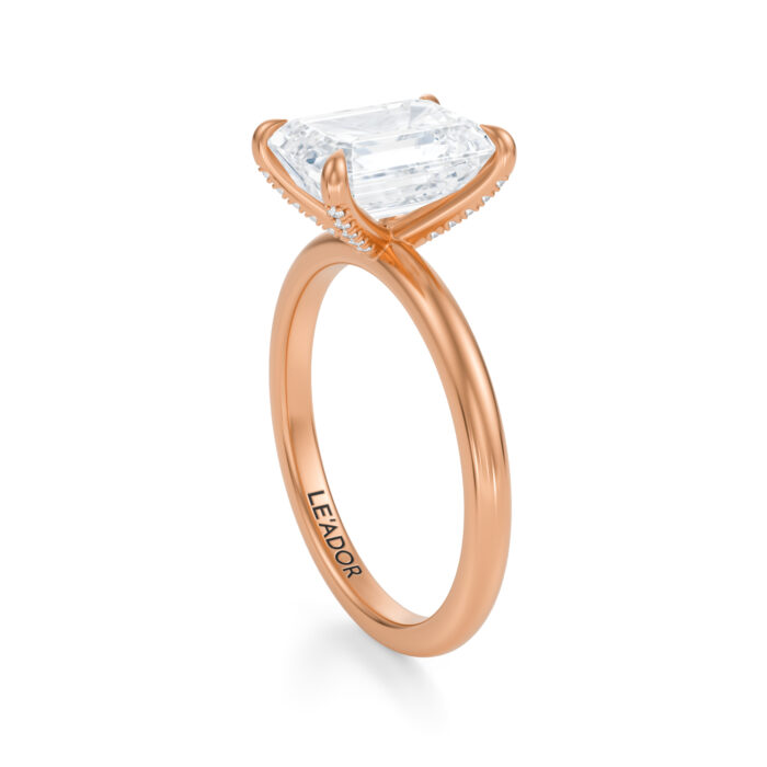 Inel de logodna Emerald cut diamond de 1ct din aur