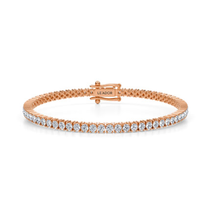 Bratara tennis cu diamante din aur roz