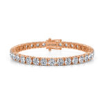 Bratara tennis cu diamante din aur roz