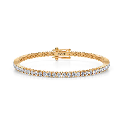 Bratara tennis cu diamante din aur galben