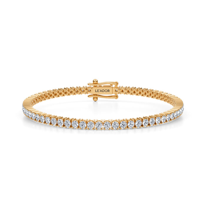Bratara tennis cu diamante din aur galben
