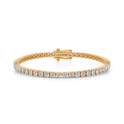 Bratara tennis cu diamante din aur galben