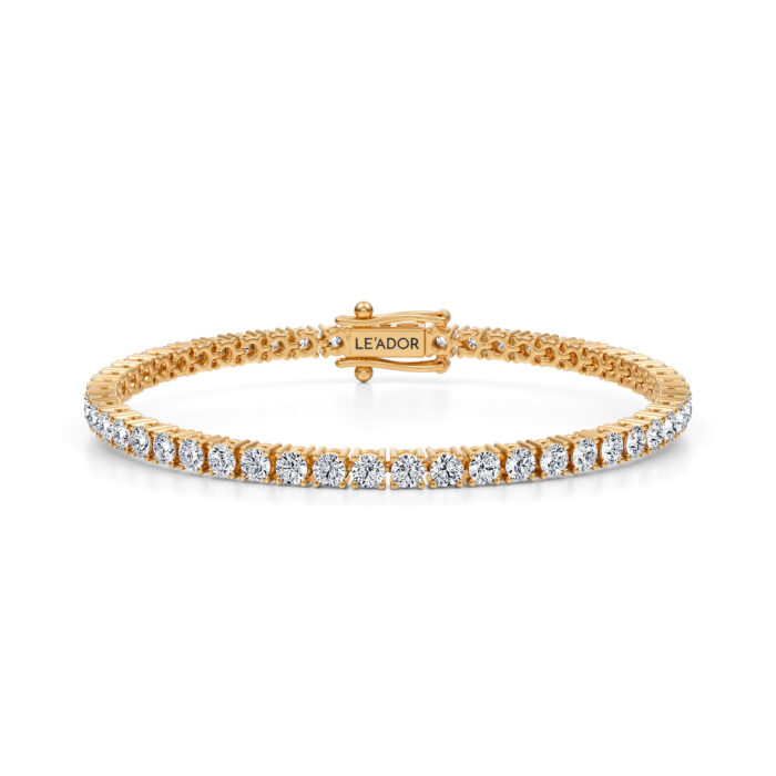 Bratara tennis cu diamante din aur galben