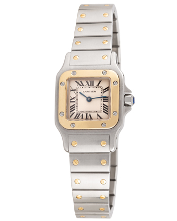 Ceas Cartier Santos din otel cu aur de 18k
