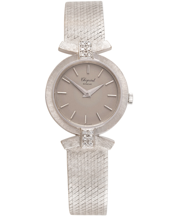 Ceas mecanic Chopard din aur alb de 18k cu diamante naturale