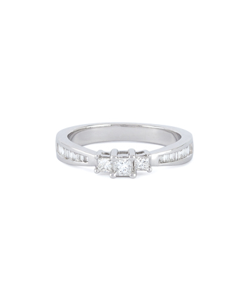 Inel din aur alb de 18k cu diamante naturale, inel de aur femei, inel aur alb, inel aur minimalsit