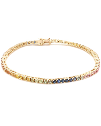 Bratara tennis din aur de 18k cu safire multicolore de 4ct in total, bratari aur dama, bratara cu safire