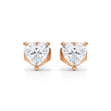 Certei stud cu diamante taietura inima-heart cut de 1 carat