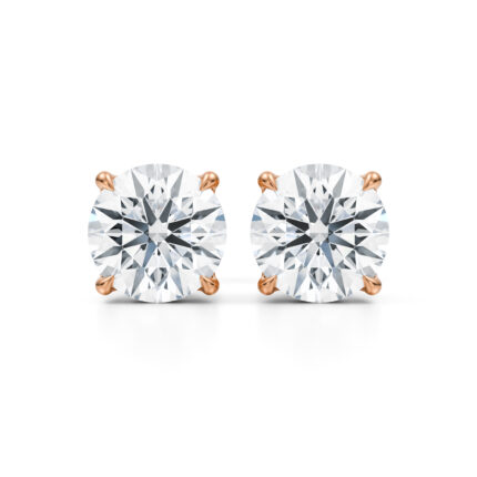 Cercei stud cu diamante naturale „Round Cut-Rotund” de 2 carate