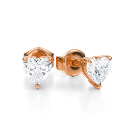 Certei stud cu diamante taietura inima-heart cut de 1 carat