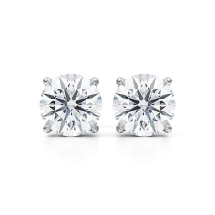 Cercei stud cu diamante naturale „Round Cut-Rotund” de 2 carate