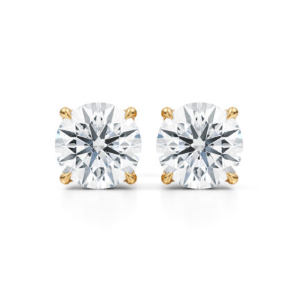 Cercei stud cu diamante naturale „Round Cut-Rotund” de 2 carate