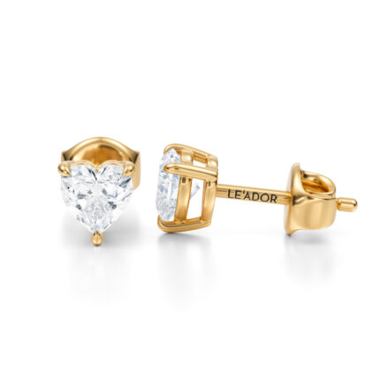 Certei stud cu diamante taietura inima-heart cut de 1 carat